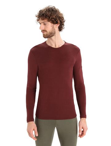 Espresso Men's Icebreaker Merino 175 Everyday Long Sleeve Crewe Thermal Top Base Layers | USA 1375LISH